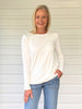 Brushed Crew Neck Long Sleeve Tee - Ivory