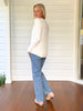 Brushed Crew Neck Long Sleeve Tee - Ivory