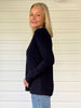 Brushed Crew Neck Long Sleeve Tee - Navy