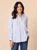 Tiffany Diamante Stripe Print Shirt - Blue/White rc&co