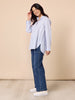 Tiffany Diamante Stripe Print Shirt - Blue/White rc&co