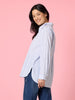 Tiffany Diamante Stripe Print Shirt - Blue/White rc&co