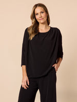 Traveller Pleat Top - Black