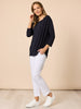 Travellers Pleat Top - Navy rc&co