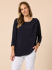 Travellers Pleat Top - Navy rc&co