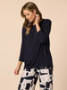 Travellers Pleat Top - Navy rc&co