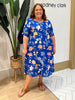 Summer Gala Floral Print Dress - Cobalt
