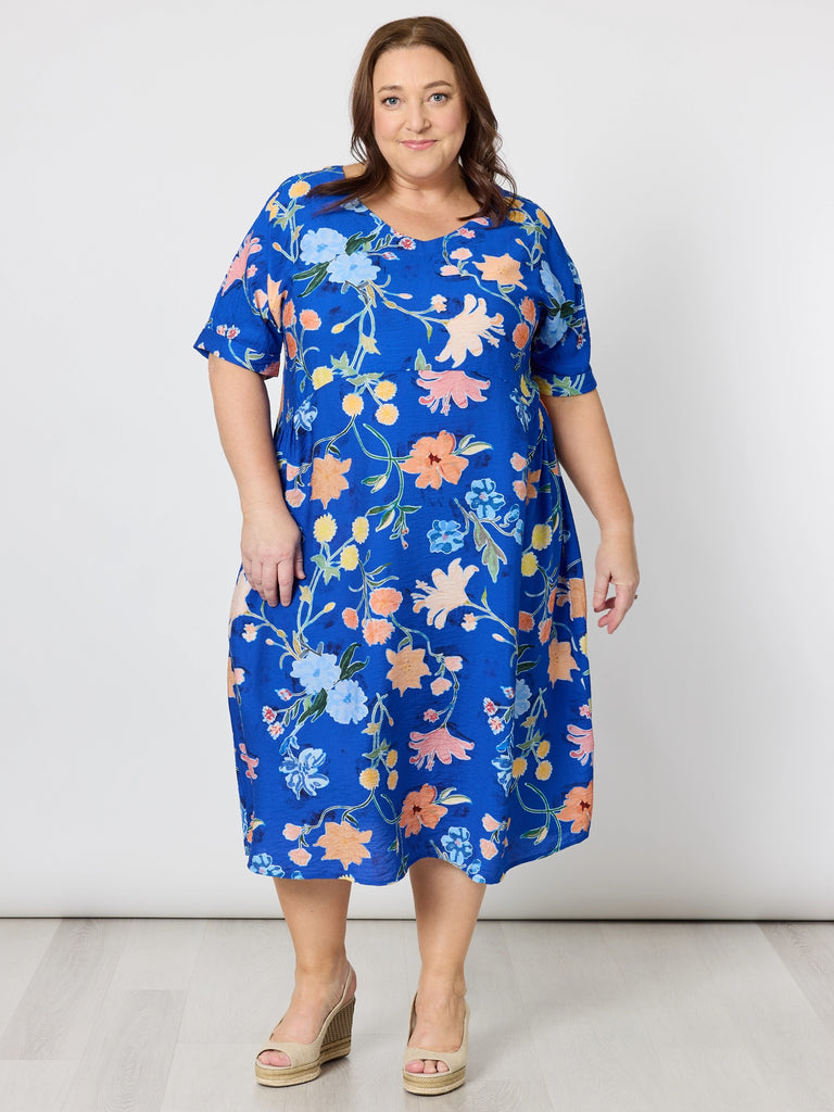 Summer Gala Midi Dress - Cobalt