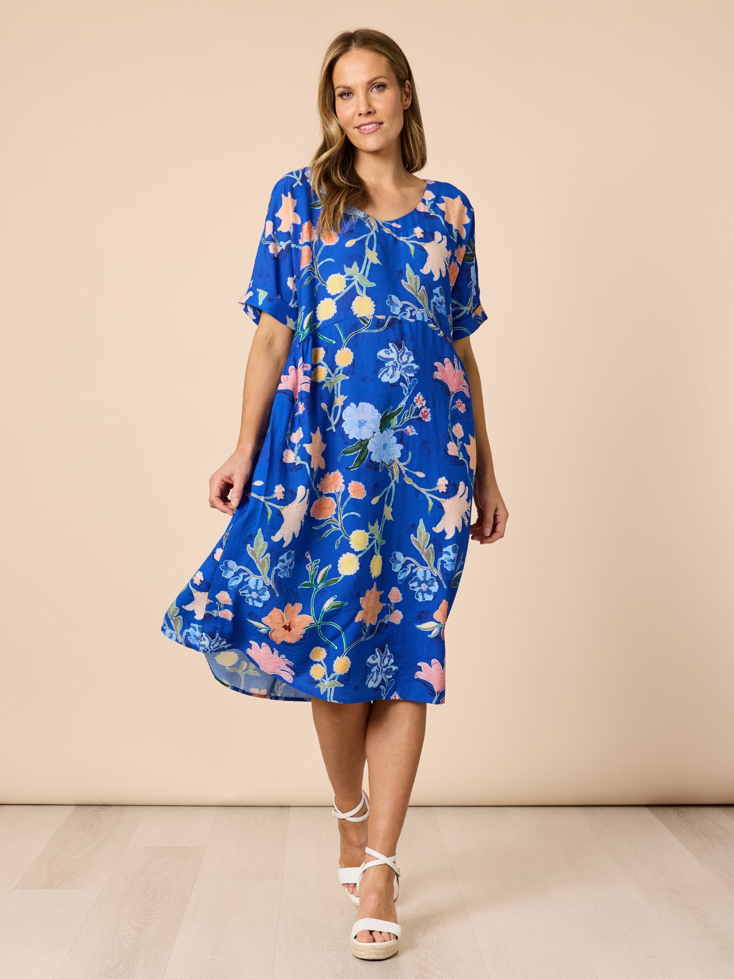 Summer Gala Midi Dress - Cobalt
