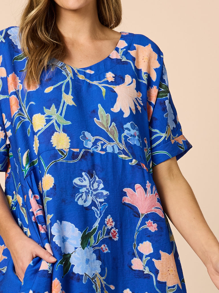 Summer Gala Midi Dress - Cobalt