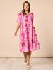 Summer Gala Midi Dress - Hot Pink