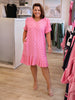Floral Art Print Dress - Pink
