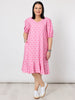 Floral Art Print Dress - Pink