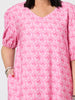 Floral Art Print Dress - Pink