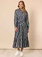 Lola Print Shirt Dress - Navy/White