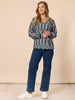 Lola Print Top - Navy/White rc&co