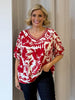 Moulin Rouge Floral Print Top - Red