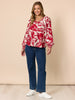 Moulin Rouge Floral Print Top - Red rc&co