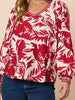 Moulin Rouge Floral Print Top - Red rc&co