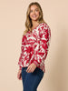 Moulin Rouge Floral Print Top - Red rc&co
