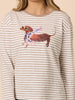Chien Chic Stripe Print Tee - Natural rc&co
