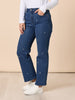 Hollywood Embroidered Star Straight Leg Jean - Denim rc&co