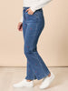 Embroidered Cherry Straight Leg Jeans - Denim