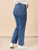 Embroidered Cherry Straight Leg Jeans - Denim