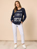 Lulu Print Top - Navy rc&co