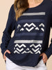 Lulu Print Top - Navy rc&co