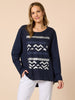 Lulu Print Top - Navy rc&co