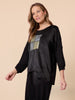 Opera Sequin Print Top - Black rc&co