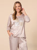 Opera Sequin Print Top - Champagne rc&co