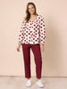 Bordeaux Spot Print Top - Shiraz Multi rc&co