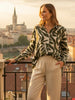 Lyon Print Shirt - Khaki Ivory