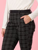 Cannes Check Print Slim Leg Pant - Black