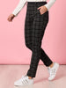 Cannes Check Print Slim Leg Pant - Black rc&co