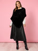 Roma Faux Fur Poncho - Black rc&co