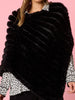 Roma Faux Fur Poncho - Black rc&co