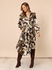 Venice Print Button Though Dress - Espresso Multi rc&co