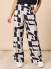Rive Gauche Print Wide Leg Pant - Navy Multi rc&co