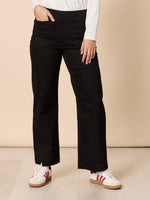 Carpenter Stretch Wide Leg Pull On Denim Jean - Black