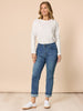 New York City Embroidered Long Sleeve Tee - Ivory