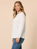 New York City Embroidered Long Sleeve Tee - Ivory