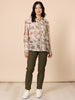 Arizona Floral Print Sheer Shirt - Natural Multi