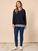 Double Take 2 in 1 Stripe Top  - Navy/White rc&co
