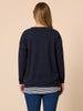 Double Take 2 in 1 Stripe Top  - Navy/White rc&co