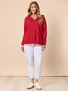Double Take 2 in 1 Stripe Top  - Red/White