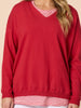 Double Take 2 in 1 Stripe Top  - Red/White