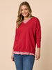 Double Take 2 in 1 Stripe Top  - Red/White